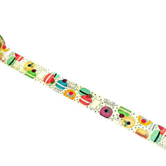Cute Kawaii Shinzi Katoh Silver Accents Washi / Masking Deco Tape - Macaroon ♥ Sweet Cookie Cafe Bakery - for Scrapbooking Journal Planner Craft