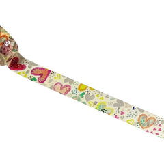 Cute Kawaii Shinzi Katoh Silver Accents Washi / Masking Deco Tape - Hearts Love ♥ Valentine Wedding for Scrapbooking Journal Planner Craft