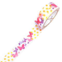 Cute Kawaii Saien Washi / Masking Deco Tape - Butterfly Spring Colorful Garden Bloom - for Scrapbooking Journal Planner Craft Diary Planner Gift