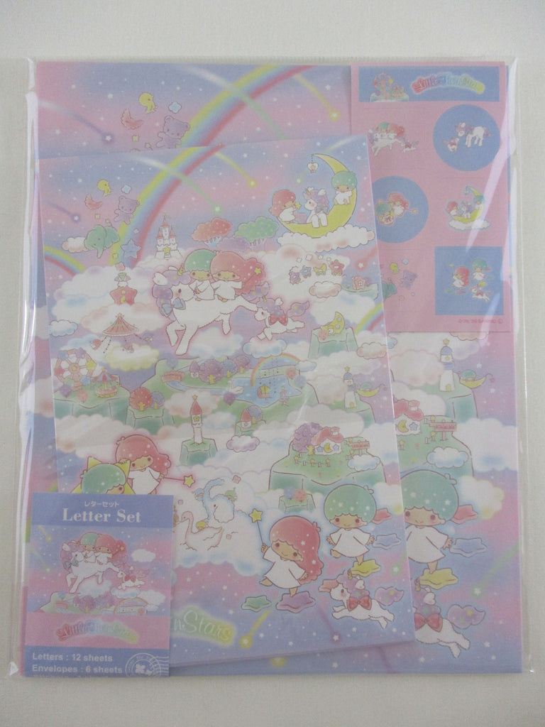 Cute Kawaii ‧₊ ᵎᵎ 🍒 ⋅ ˚✮ Sanrio ❤︎ Little Twin Stars Letter Set Pack - Stationery Writing Paper Envelope Penpal Gift Preowned