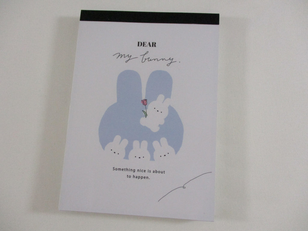 Cute Kawaii Q-Lia Dear My Bunny Rabbit 4 x 6 Inch Notepad / Memo Pad - Stationery Designer Paper Collection