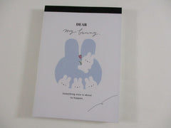 Cute Kawaii Q-Lia Dear My Bunny Rabbit 4 x 6 Inch Notepad / Memo Pad - Stationery Designer Paper Collection