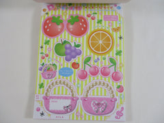 Cute Kawaii HTF Vintage Collectible Q-lia Pop Fruits 4 x 6 Inch Notepad / Memo Pad - Stationery Designer Paper Collection