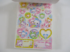 Cute Kawaii HTF Vintage Collectible Kamio Rabbit Rainbow Friends 4 x 6 Inch Notepad / Memo Pad - Stationery Designer Paper Collection