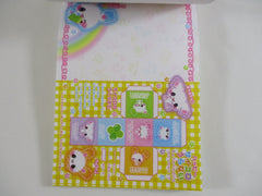 Cute Kawaii HTF Vintage Collectible Kamio Rabbit Rainbow Friends 4 x 6 Inch Notepad / Memo Pad - Stationery Designer Paper Collection