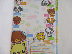 Cute Kawaii HTF Collectible Rare Crux Dog Puppies B 4 x 6 Inch Notepad / Memo Pad - Stationery Designer Paper Collection