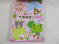 Cute Kawaii HTF Vintage Collectible Q-lia Bear friends Hello Friend 4 x 6 Inch Notepad / Memo Pad - Stationery Designer Paper Collection