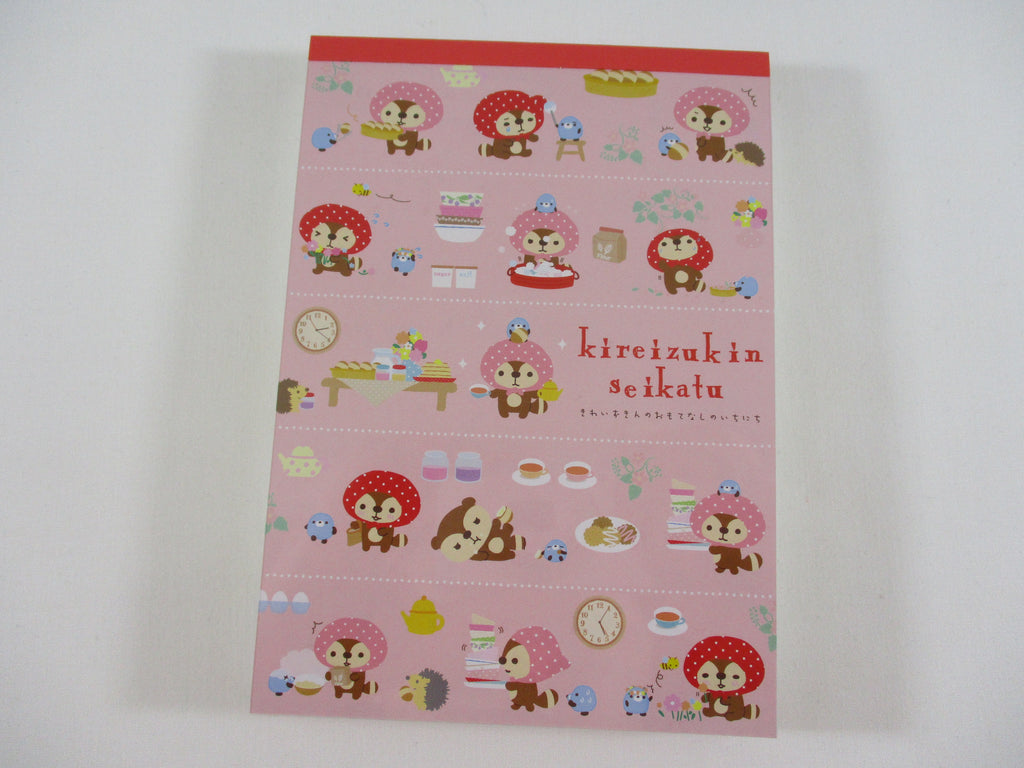 Rare ❤︎ Vintage *ੈ✩‧₊˚ Collectible ✿ Gift - Cute Kawaii San-X Raccoon Kireizuki 4 x 6 Inch Notepad / Memo Pad - B - Stationery Designer Paper Collection 2010