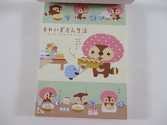 Rare ❤︎ Vintage *ੈ✩‧₊˚ Collectible ✿ Gift - Cute Kawaii San-X Raccoon Kireizuki 4 x 6 Inch Notepad / Memo Pad - B - Stationery Designer Paper Collection 2010