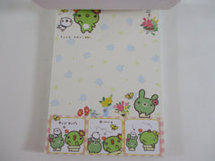 Cute Kawaii Rare HTF Vintage San-X Kappa Cactus 4 x 6 Inch Notepad / Memo Pad - B - Stationery Designer Paper Collection 2009