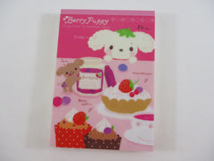 Cute Kawaii Rare HTF Vintage San-X Berry Puppy 4 x 6 Inch Notepad / Memo Pad - E - Stationery Designer Paper Collection