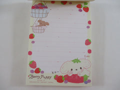 Cute Kawaii Rare HTF Vintage San-X Berry Puppy 4 x 6 Inch Notepad / Memo Pad - E - Stationery Designer Paper Collection