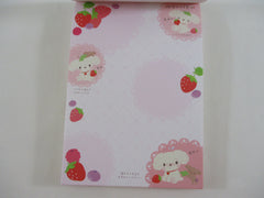 Cute Kawaii Rare HTF Vintage San-X Berry Puppy 4 x 6 Inch Notepad / Memo Pad - E - Stationery Designer Paper Collection