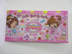 Cute Kawaii HTF Q-lia Girls Cutie Berry Coupon Style 3.25 x 6.75 Inch Notepad / Memo Pad - Stationery Designer Paper Collection - Vintage HTF