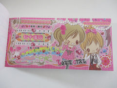 Cute Kawaii HTF Crux Girls Love Coupon Style 3.25 x 6.75 Inch Notepad / Memo Pad - Stationery Designer Paper Collection - Vintage HTF Preowned
