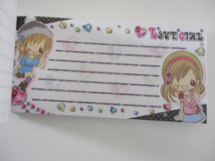 Cute Kawaii HTF Crux Girls Love Coupon Style 3.25 x 6.75 Inch Notepad / Memo Pad - Stationery Designer Paper Collection - Vintage HTF Preowned