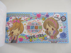 Cute Kawaii HTF Crux Girls Love Coupon Style 3.25 x 6.75 Inch Notepad / Memo Pad - Stationery Designer Paper Collection - Vintage HTF Preowned