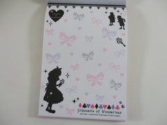 Cute Kawaii HTF Vintage Collectible Q-lia Alice Silhouette of Wonderland Princess Fairy Tale 4 x 6 Inch Notepad / Memo Pad - Stationery Designer Paper Collection
