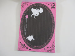 Cute Kawaii HTF Vintage Collectible Q-lia Alice Silhouette of Wonderland Princess Fairy Tale 4 x 6 Inch Notepad / Memo Pad - Stationery Designer Paper Collection