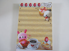 Cute Kawaii HTF Vintage Collectible Kamio Cafe Cafe 4 x 6 Inch Notepad / Memo Pad - Stationery Designer Paper Collection