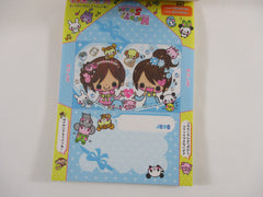 Cute Kawaii HTF Vintage Collectible Q-lia Happy Shake Girl Friends 4 x 6 Inch Notepad / Memo Pad - Stationery Designer Paper Collection