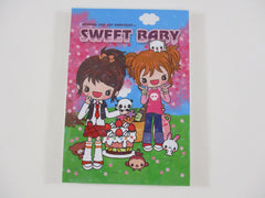 Cute Kawaii HTF Girl Friends Sweet Baby Animal 4 x 6 Inch Notepad / Memo Pad - Stationery Designer Paper Collection