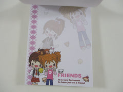 Cute Kawaii HTF Girl Friends Sweet Baby Animal 4 x 6 Inch Notepad / Memo Pad - Stationery Designer Paper Collection