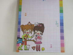Cute Kawaii HTF Girl Friends Sweet Baby Animal 4 x 6 Inch Notepad / Memo Pad - Stationery Designer Paper Collection