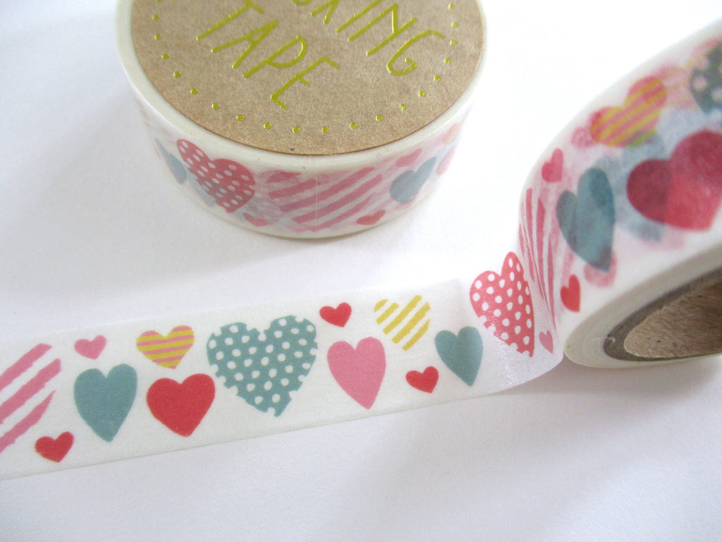 Cute Kawaii World Craft Washi / Masking Deco Tape - Hearts Love #Luv - for Scrapbooking Journal Planner Craft