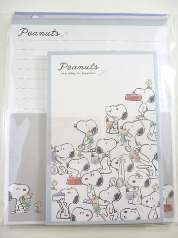 Cute Kawaii Peanuts Lot's of Snoopy Happiness Letter Set Pack - Stationery Writing Paper Envelope Penpal Stationary Journal