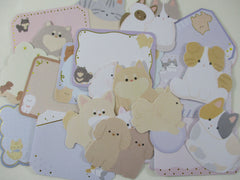 Cat Dog Write on message Label Flake Stickers - 24 pcs - cute kawaii