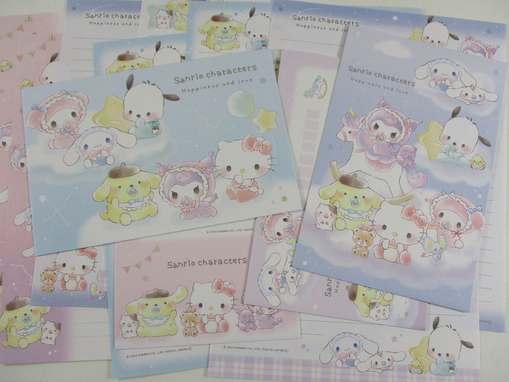 Cute Kawaii Sanrio Characters Hello Kitty Kuromi My Melody Purin Pochacco 2024 Letter Sets - Writing Paper Envelope Stationery