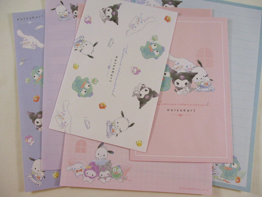 Cute Kawaii Sanrio Characters Cinnamoroll Pochacco Kuromi Hangyodon Nuizukuri Letter Sets - Writing Paper Envelope Stationery Penpal Collectible Gift