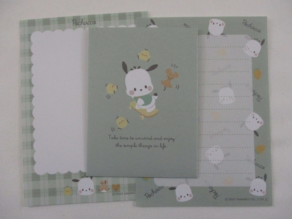 Cute Kawaii Sanrio Pochacco Mini Letter Set B - Small Writing Note Envelope Set Stationery