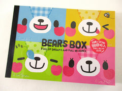 Rare ❤︎ Vintage *ੈ✩‧₊˚ Collectible ✿ Gift - Cute Kawaii VHTF Vintage Rare Collectible Crux Bear's Box 4 x 6 Inch Notepad / Memo Pad - Stationery Designer Paper Collection Gift