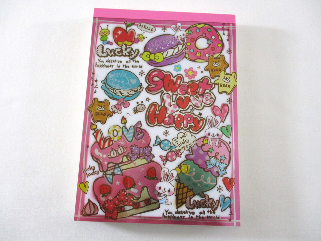 Rare ❤︎ Vintage *ੈ✩‧₊˚ Collectible ✿ Gift - Cute Kawaii VHTF Vintage Rare Collectible Kamio Happy Sweet Love 4 x 6 Inch Notepad / Memo Pad - Stationery Designer Paper Collection Gift