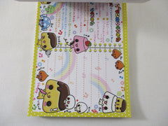 Cute Kawaii VHTF Vintage Rare Collectible Kamio Pudding Strawberry Milk Friends 4 x 6 Inch Notepad / Memo Pad - Stationery Designer Paper Collection Gift