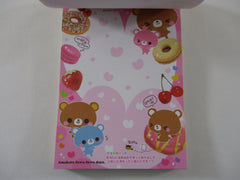 Rare ❤︎ Vintage *ੈ✩‧₊˚ Collectible ✿ Gift - Cute Kawaii VHTF Vintage Rare Collectible Crux Bear Kuma Cafe Time 4 x 6 Inch Notepad / Memo Pad - Stationery Designer Paper Collection Gift