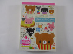 Rare ❤︎ Vintage *ੈ✩‧₊˚ Collectible ✿ Gift - Cute Kawaii VHTF Vintage Rare Collectible Crux Bear of Cake Cupcake 4 x 6 Inch Notepad / Memo Pad - Stationery Designer Paper Collection Gift