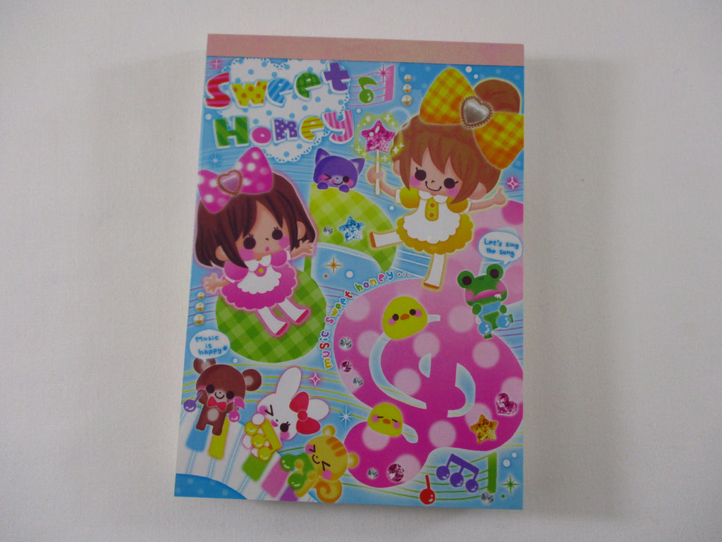 Rare ❤︎ Vintage *ੈ✩‧₊˚ Collectible ✿ Gift - Cute Kawaii VHTF Vintage Collectible Q-lia Sweet Honey Girls and Animals 4 x 6 Inch Notepad / Memo Pad - Stationery Designer Paper Collection