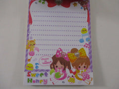Rare ❤︎ Vintage *ੈ✩‧₊˚ Collectible ✿ Gift - Cute Kawaii VHTF Vintage Collectible Q-lia Sweet Honey Girls and Animals 4 x 6 Inch Notepad / Memo Pad - Stationery Designer Paper Collection