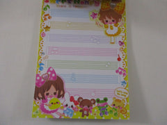 Rare ❤︎ Vintage *ੈ✩‧₊˚ Collectible ✿ Gift - Cute Kawaii VHTF Vintage Collectible Q-lia Sweet Honey Girls and Animals 4 x 6 Inch Notepad / Memo Pad - Stationery Designer Paper Collection