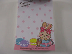 Rare ❤︎ Vintage *ੈ✩‧₊˚ Collectible ✿ Gift - Cute Kawaii VHTF Vintage Collectible Kamio Bunny Rabbit Romantic Sugar 4 x 6 Inch Notepad / Memo Pad - Stationery Designer Paper Collection