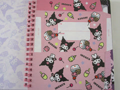 Rare ❤︎ Vintage *ੈ✩‧₊˚ Collectible ✿ Gift - Cute Kawaii Sanrio Kuromi 6.25 x 7.25 in Creative DIY Spiral Notebook Notepad 2010 - Stationery Designer Paper Collection Journal Scrapbook - preowned