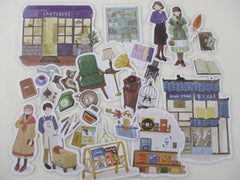 Bookstore and Antique Style Store theme Lifestyle Town Flake stickers Mix - 30 pcs BGM