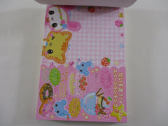 Rare ❤︎ Vintage *ੈ✩‧₊˚ Collectible ✿ Gift - Cute Kawaii VHTF Crux Usa Puri Cat Rabbit Bunny Friends 4 x 6 Inch Notepad / Memo Pad - Stationery Designer Paper Collection Gift