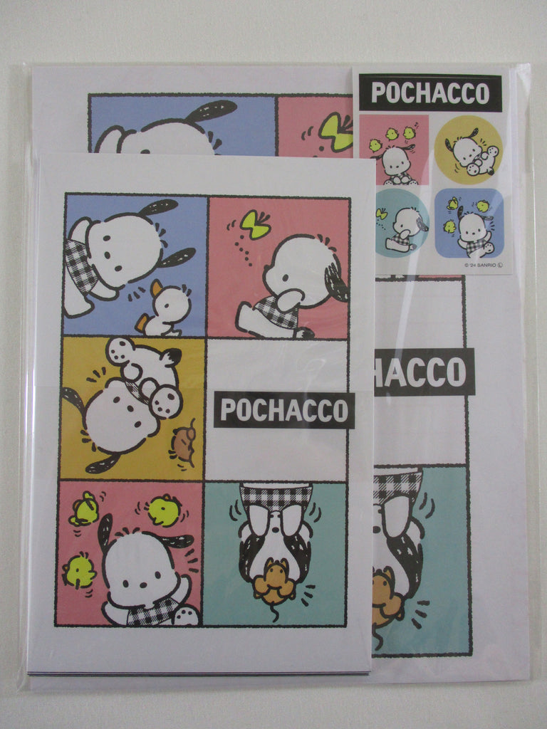 Cute Kawaii ‧₊ ᵎᵎ 🍒 ⋅ ˚✮ Sanrio ❤︎ Pochacco Dog Letter Set Pack - Stationery Writing Paper Envelope Penpal Gift preowned