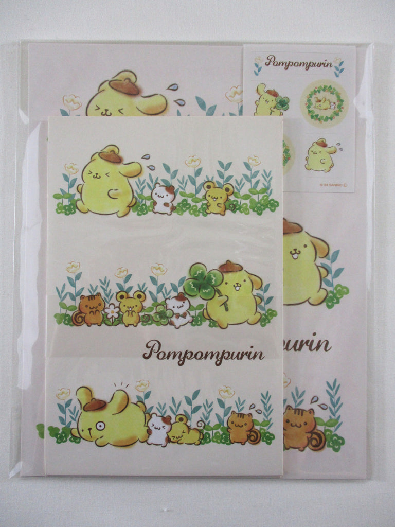 Cute Kawaii ‧₊ ᵎᵎ 🍒 ⋅ ˚✮ Sanrio ❤︎ Pom Pom Purin Dog Letter Set Pack - Stationery Writing Paper Envelope Penpal Gift preowned
