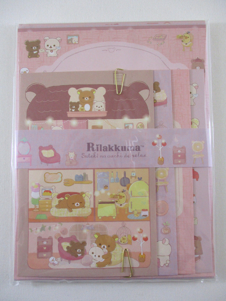 Cute Kawaii San-X ʕ •ᴥ• ʔ Rilakkuma Cozy Relax Home Apartment Letter Set Pack - 2024 - Stationery Writing Paper Envelope Penpal Gift