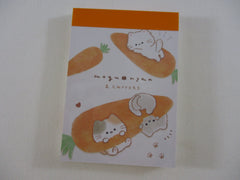 Cute Kawaii Kamio Cat Carrot Mogu Nyan Mini Notepad / Memo Pad - Stationery Designer Writing Paper Collection Gift